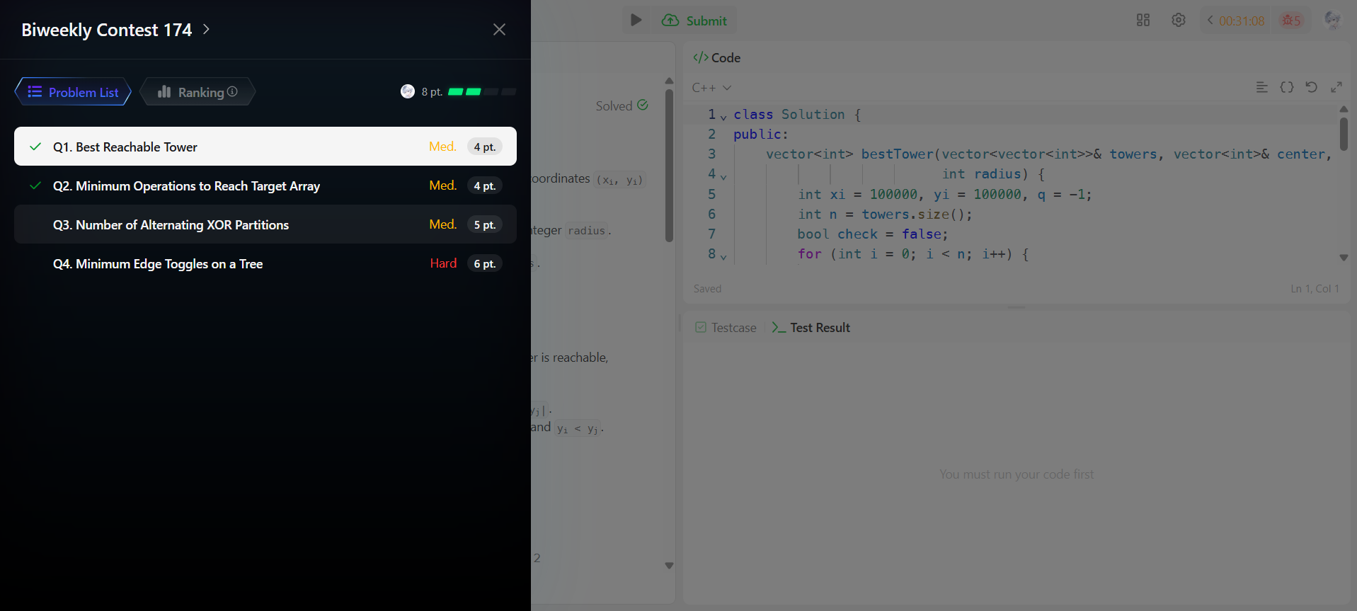 Biweekly Contest 174 題目總覽截圖