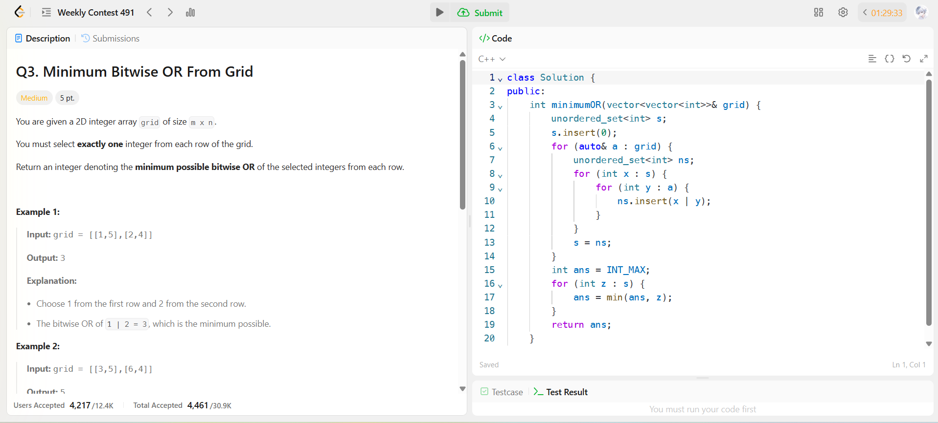 Weekly Contest 491 第三題 TLE 紀錄截圖