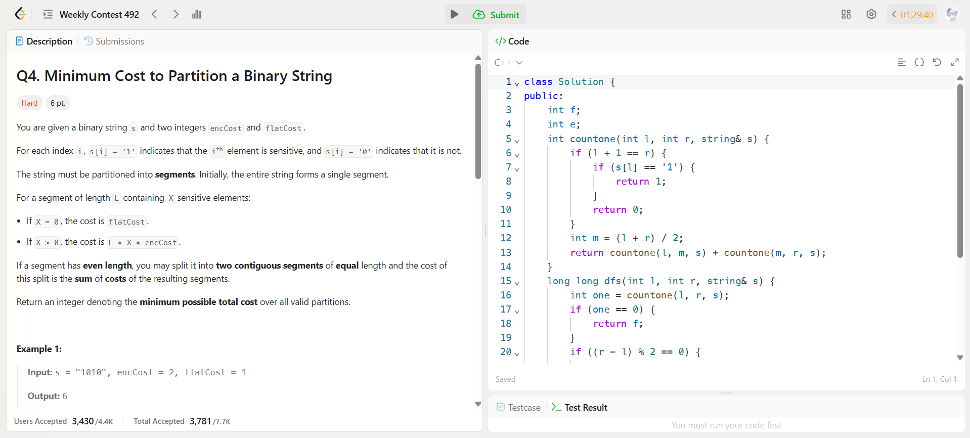 Weekly Contest 492 第四題 AC 截圖